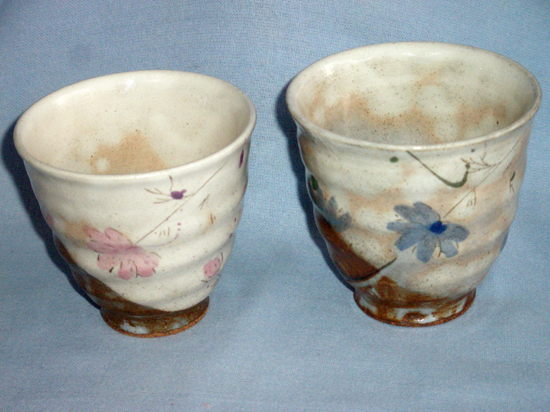 Two Stoneware Studio Pottery Oriental Tea Bowls