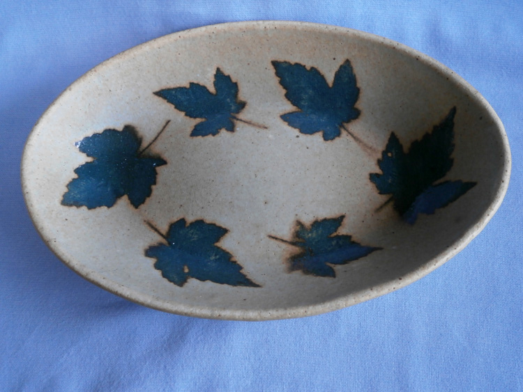 Rustic Stoneware Furness Studio Pottery, Broughton, Leaf Dish