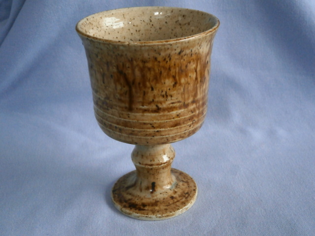 Stoneware Studio Pottery Goblet - Signed Vic